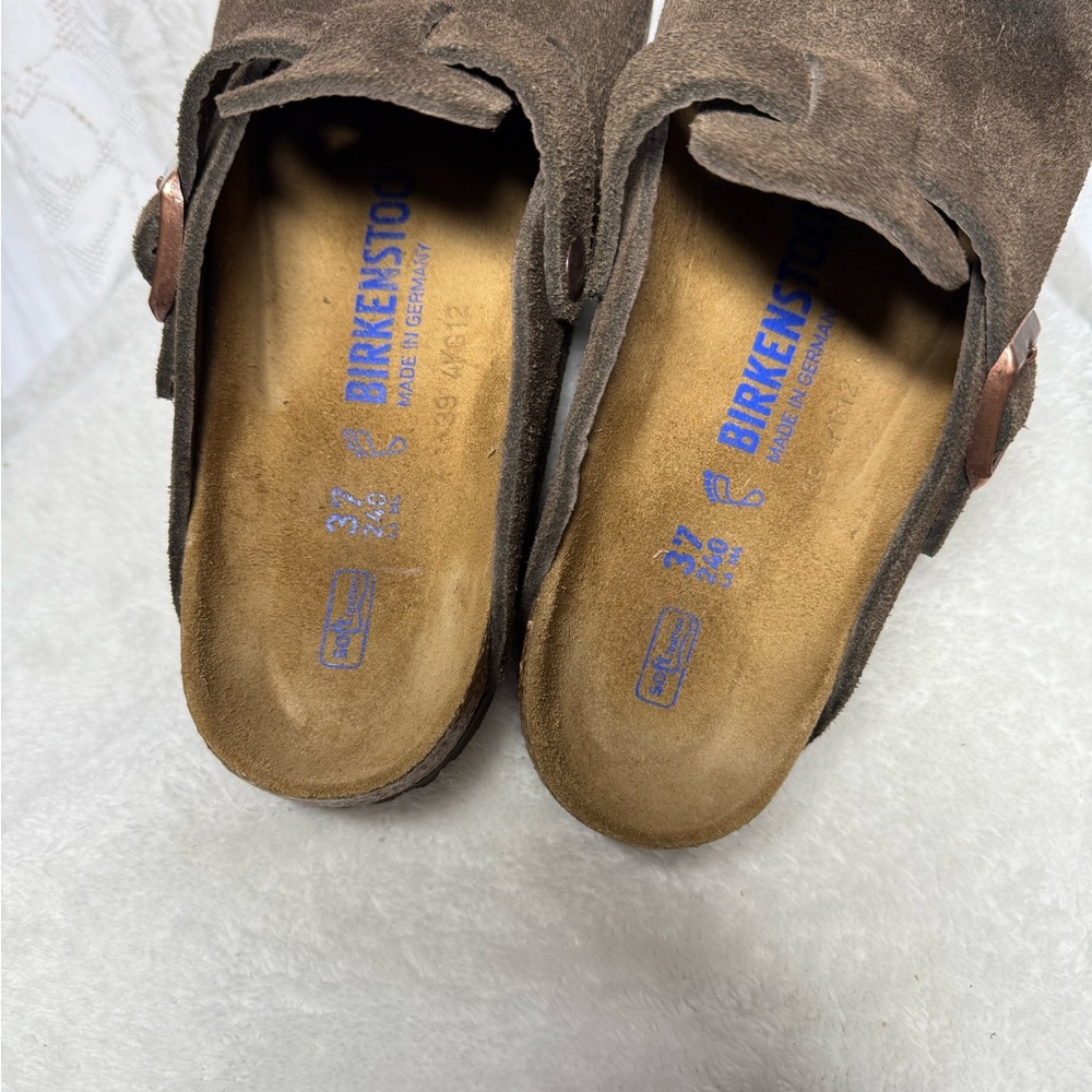 Birkenstock Boston Brown Suede Clogs - Picture 3 of 4
